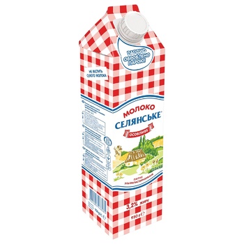 Selianske Osoblyve Ultrapasteurized Milk 3.2% 950g - buy, prices for METRO - photo 2