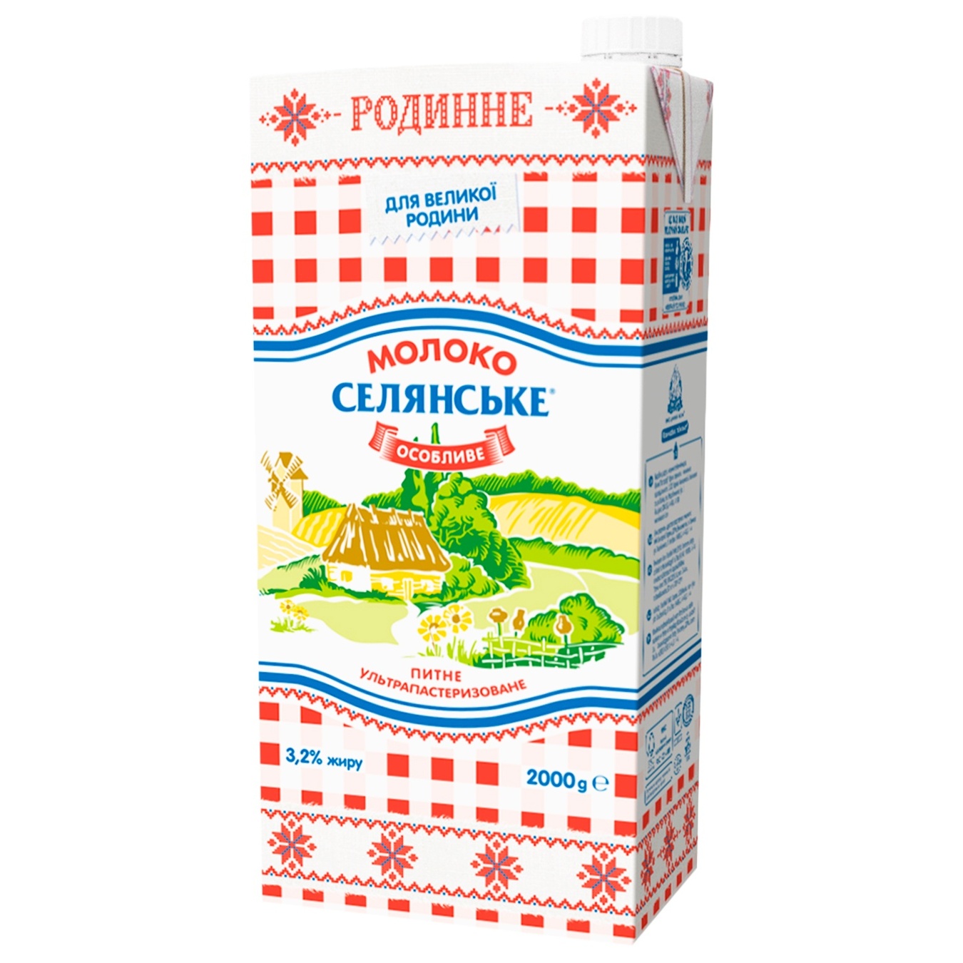 

Молоко Селянское Семейное ультрапастеризованное 3,2% 2кг