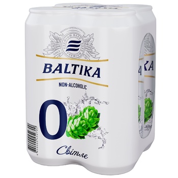 Pasteurized special lager Baltica Nonalcoholic №0 4х0.5l - buy, prices for Auchan - photo 1