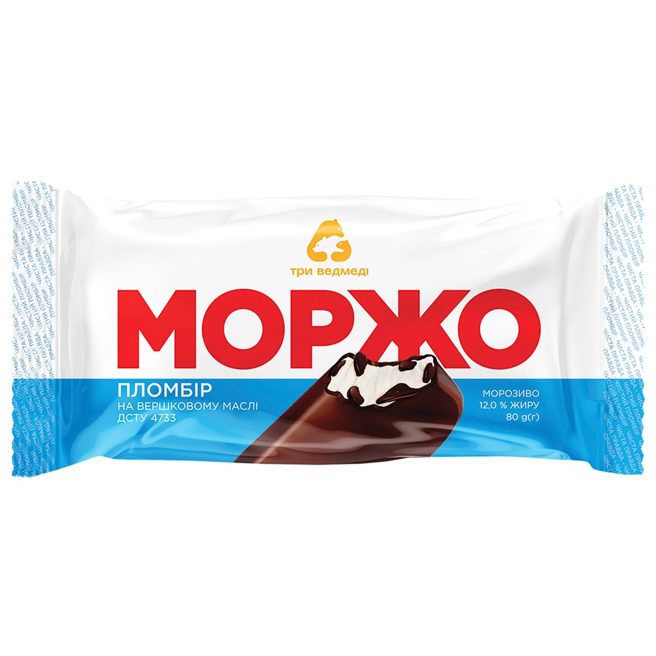

Мороженое Три Медведя Моржо пломбир 80г