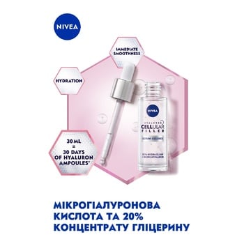 Nivea Hyaluron Cellular Filler Hyaluronic Serum for Face 30ml - buy, prices for Vostorg - photo 2