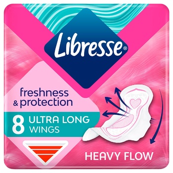 Прокладки гигиенические Libresse Ultra Long Wings 5 капель 8шт