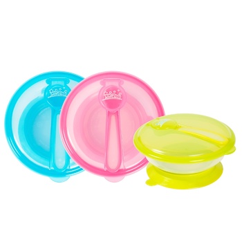 Lindo PK 037 Plate With Lid and Spoon With Suction Cup - buy, prices for - photo 1