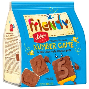 Friendy Number Game Butter Biscuits 100g - buy, prices for Auchan - photo 1