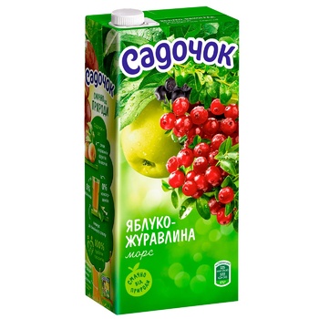 Морс Садочок из яблок и клюквы 0,95л - купить, цены на NOVUS - фото 1