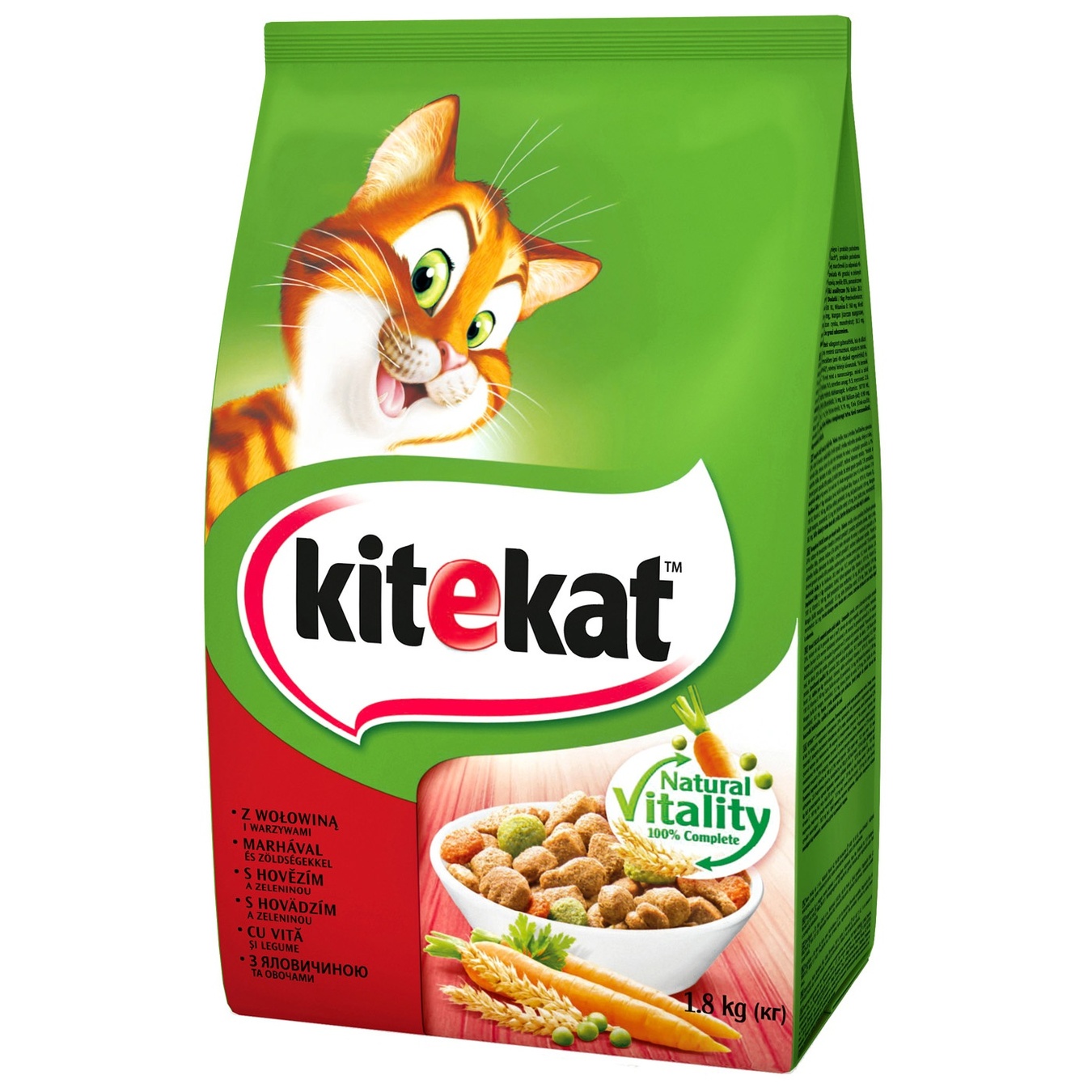 

Корм Kitekat для кошек с говядиной и овощами 1,8кг