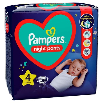 Подгузники-трусики ночные Pampers Night Pants Размер 4 9-15 кг 25шт - купить, цены на - фото 4