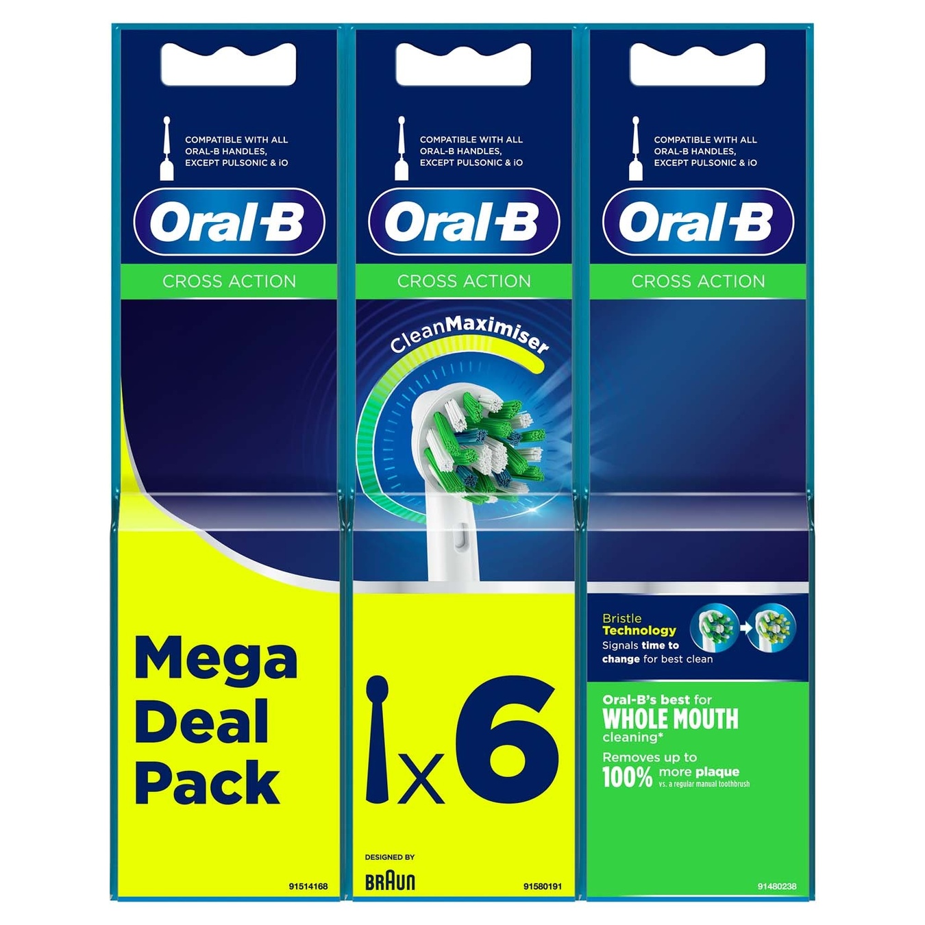 

Насадки для электрической зубной щётки Oral-B Cross Action 6шт