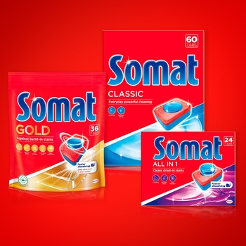 Таблетки для посудомойной машины Somat Giga+ All in one 120шт - купить, цены на Auchan - фото 2