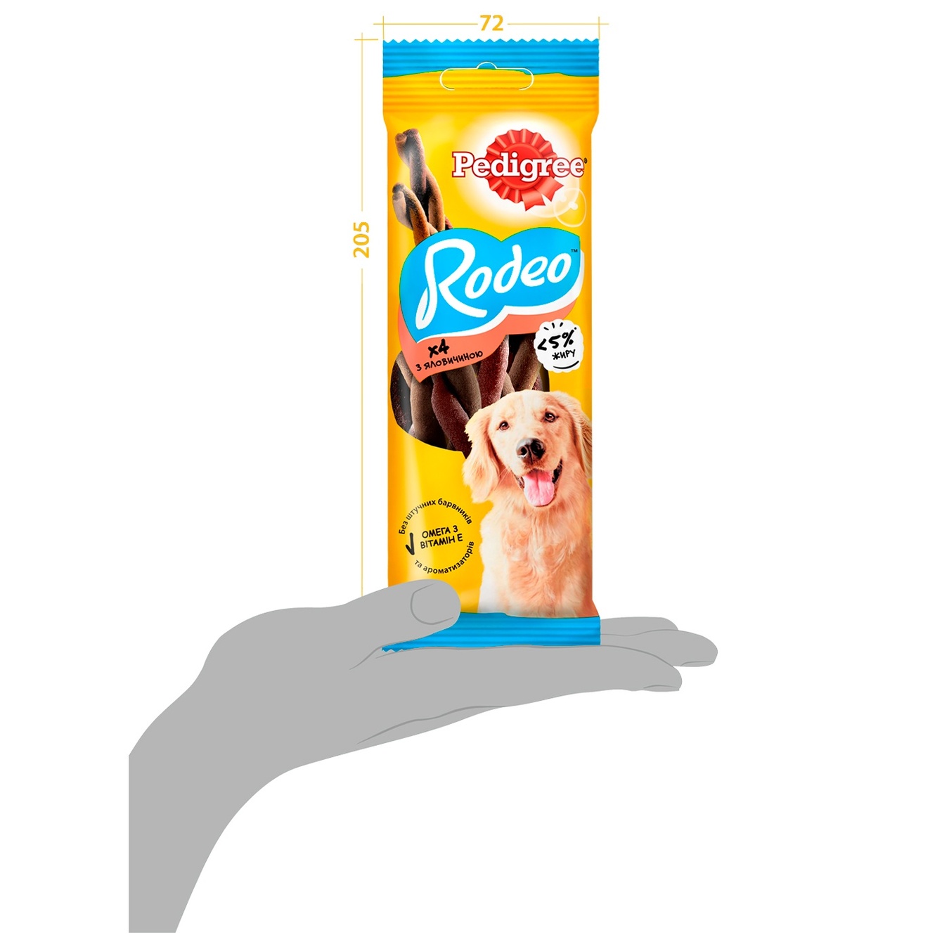 

Корм для собак Pedigree Rodeo жевательная лакомство 70г