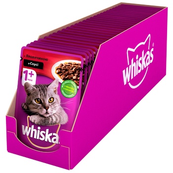 Корм для котов Whiskas с говядиной в соусе 100г - купить, цены на Auchan - фото 3