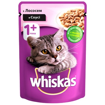 Корм Whiskas з лососем в соусі для дорослих котів 100г - купити, ціни на METRO - фото 1