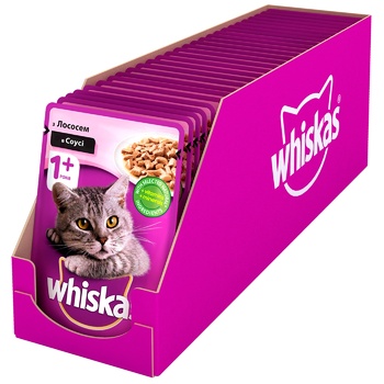 Корм Whiskas з лососем в соусі для дорослих котів 100г - купити, ціни на Auchan - фото 3