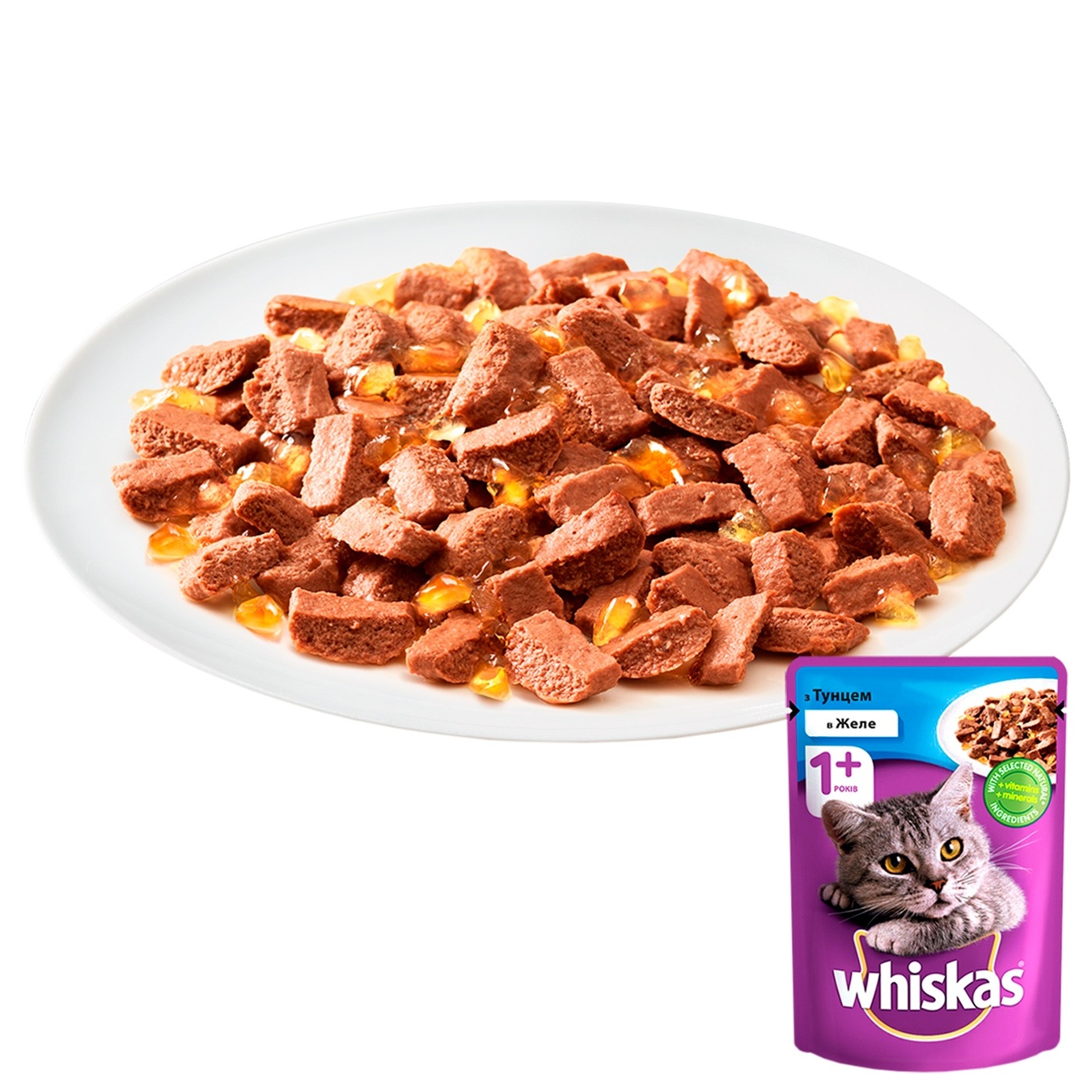 

Корм Whiskas с тунцом в желе для взрослых котов 100г