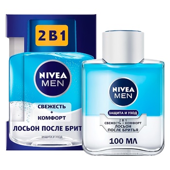 Лосьйон після гоління Nivea Захист та догляд 2в1 100мл - купити, ціни на Auchan - фото 1