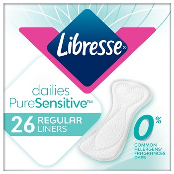 Прокладки щоденні Libresse Pure Sensitive Normal 26шт - купити, ціни на Auchan - фото 1