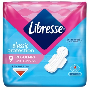 Прокладки гігієнічні Libresse Classic protection regular 9шт - купити, ціни на METRO - фото 1