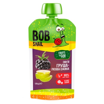 Bob Snail Pear-Wild Blackberry Smoothie 120g - buy, prices for ULTRAMARKET - photo 1