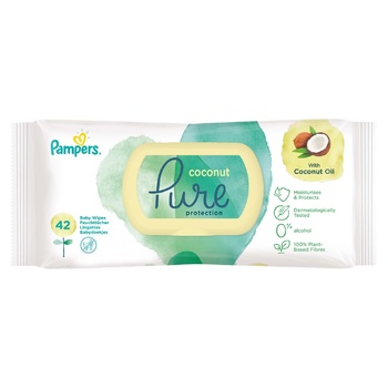 Серветки Pampers Pure Coconut 42шт - купити, ціни на Auchan - фото 6