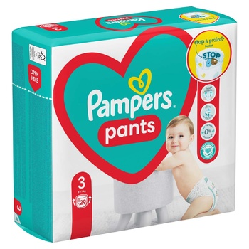 Подгузники-трусики Pampers 3 Midi 6-11кг 29шт - купить, цены на КОСМОС - фото 4