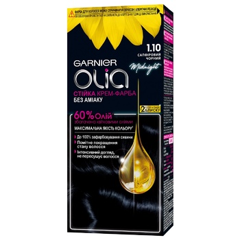 Garnier Olia Cream-color without Ammonia 1.10 Sapphire Black - buy, prices for Auchan - photo 1