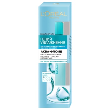 L'Oréal Paris Skin Expert Genius Moisturizing Aqua-fluid with Aloe Vera for Normal Skin and Skin Prone to Dryness 70ml - buy, prices for Auchan - photo 4