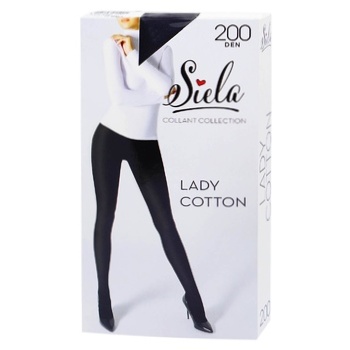 Колготи Siela Lady Cotton Nero жіночі 200ден розмір 5 - купити, ціни на Auchan - фото 2