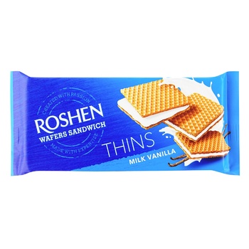 Вафлі Roshen Wafers Sandwich Thins молоко-ваніль 55г