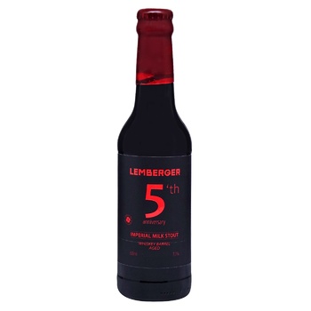 Пиво Lemberger Imperial milk stout Whiskey Barrel Aged темне нефільтроване 0,33л - купити, ціни на NOVUS - фото 1