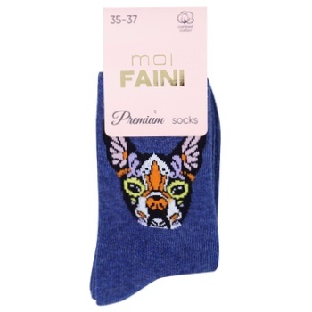 Moi Faini Bulldog Women's Blue Jeans Socks Size 35-37 - buy, prices for - photo 2