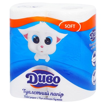 Dyvo Soft 2-ply Toilet Paper 4pcs - buy, prices for Za Raz - photo 2