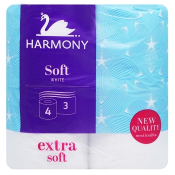 Harmony Soft 3-ply Toilet Paper 4pcs - buy, prices for MegaMarket - photo 2