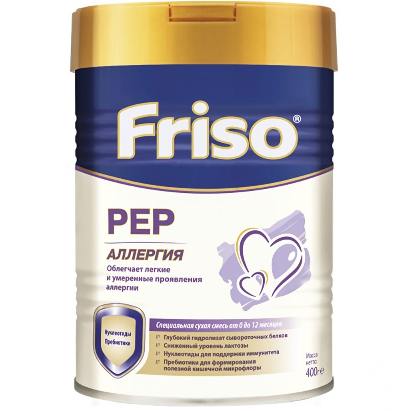 

Сухая смесь Friso PEP для детей от 0 до 12 месяцев на основе глубокого гидролиза белков молочной сыворотки 400г