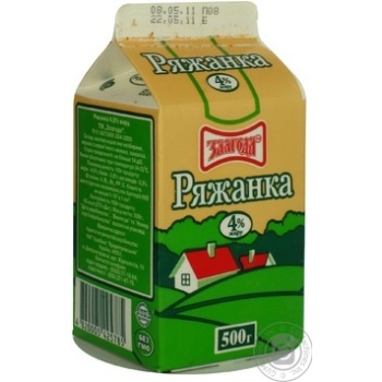 Ряжанка Злагода 4% 500г картонна упаковка Україна - купити, ціни на - фото 2