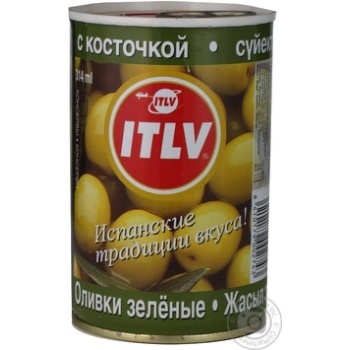 Оливки ITLV зелені з кісточкою 314м купити, ціни на МегаМаркет - фото 2