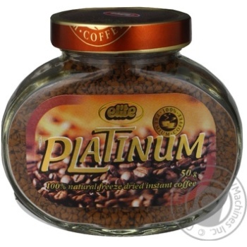 Natural instant sublimated coffee Elite Platinum 50g Russia