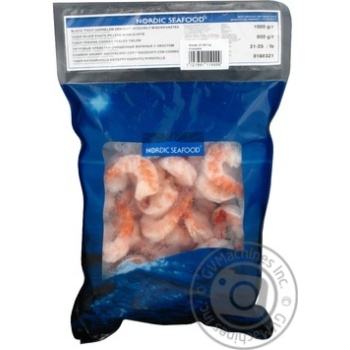 Black tiger shrimps with tail 21/25 peeled cooked Nordic Seafood 1kg - buy, prices for NOVUS - photo 1