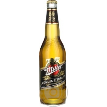 Пиво Miller Genuine Draft світле 4.7%об. 500мл - купити, ціни на NOVUS - фото 1