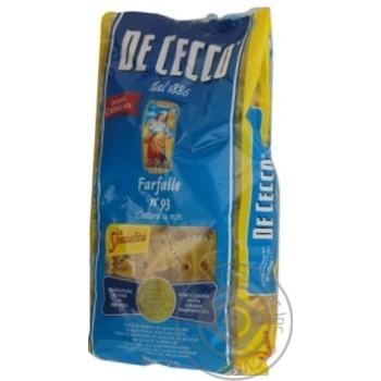 Макароны De Cecco фарфалле 500г купить, цены на МегаМаркет - фото 1