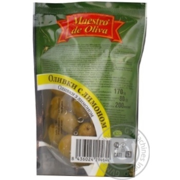 olive Maestro de oliva lemon green stuffed 170ml doypack - buy, prices for MegaMarket - photo 2