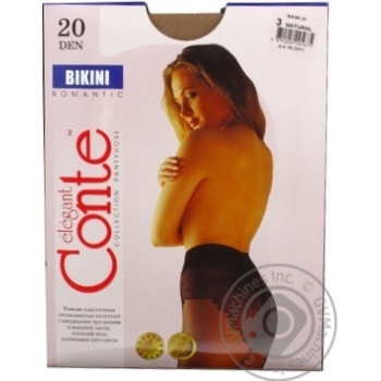 Колготи жіночі Conte Elegant Bikini Natural 20 Den розмір 3 - купити, ціни на Восторг - фото 4