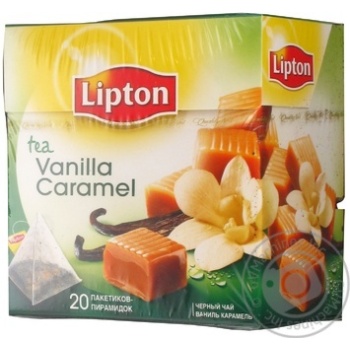 Black pekoe tea Lipton Vanilla Caramel flavored teabags 20x1.7g Russia - buy, prices for - photo 3