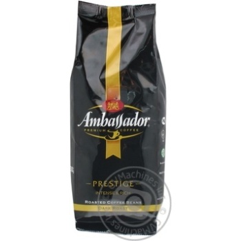 Natural dark roasted coffee beans Ambassador Prestige 250g Russia