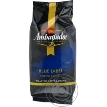 Natural medium roasted coffee beans Ambassador Blue Label 500g Russia - buy, prices for NOVUS - photo 1