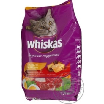 Корм для котів сухий Whiskas Кролик,Яловичина,Ягня 2,4кг - купити, ціни на - фото 1