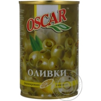 Оливки зелені Oscar з лимоном 300мл купити, ціни на МегаМаркет - фото 1
