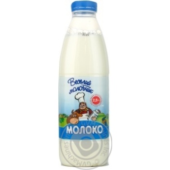 Milk Veselyi molochnik cow milk 2.5% 890g plastic bottle Ukraine - buy, prices for NOVUS - photo 1