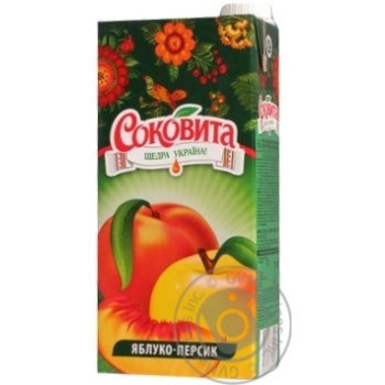 Apple peach juicy drink with pulp Sokovita 950ml TetraPak Ukraine - buy, prices for METRO - photo 2