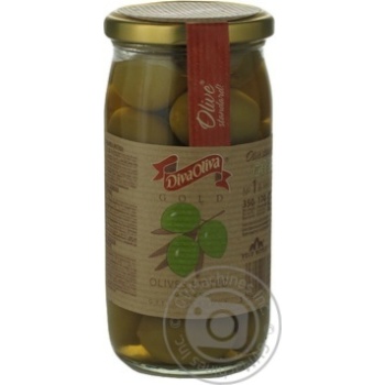 DivaOliva Gold without bone green olive 370ml - buy, prices for MegaMarket - photo 1