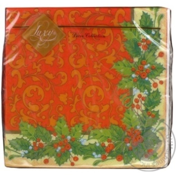 Серветка  La Fleur 33х33, 2шари, 20шт, Святковий декор купить, цены на МегаМаркет - фото 1